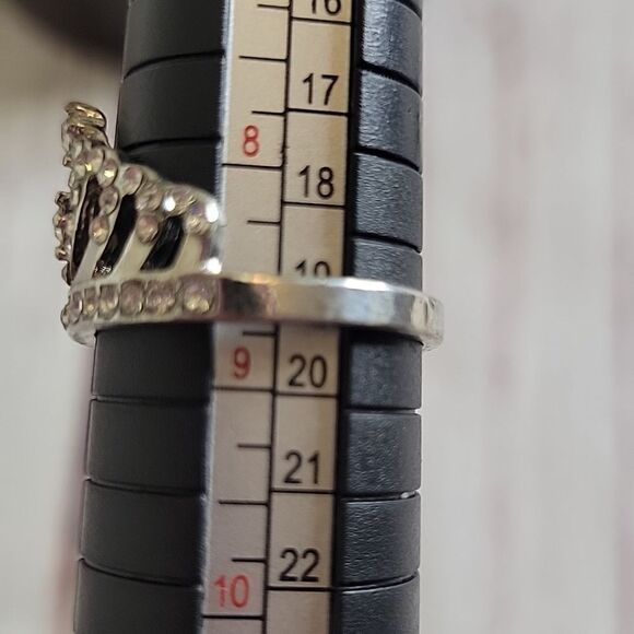 Rhinestone Crown Ring Size 8.5 - Picture 4 of 5